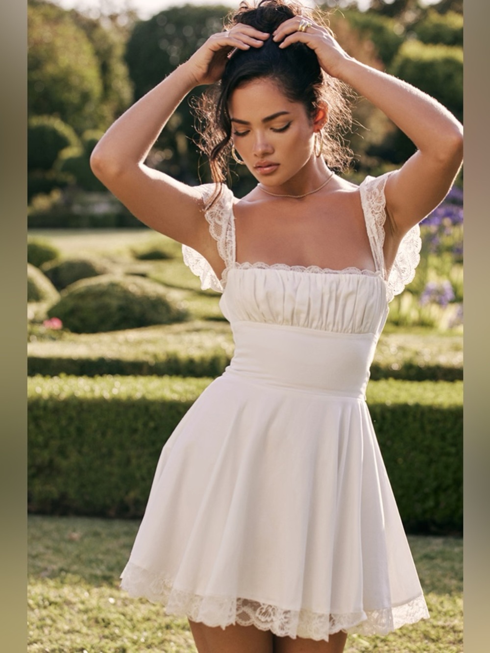 House of CB Kaia Dress - Ivory A-Line Mini Dress